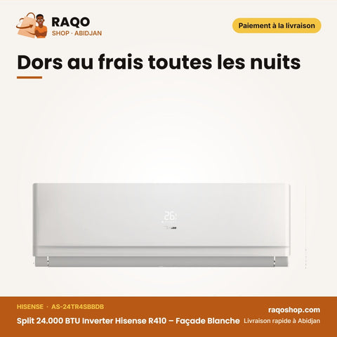 Split 24.000 BTU Inverter Hisense R410 – Façade Blanche | AS-24TR4SBBDB
