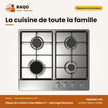 Plaque de Cuisson à Gaz Midea 4 F – Allumage Électrique – Acier Inox | GAZ_60G40ME402-SFT