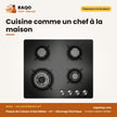 Plaque de Cuisson à Gaz Midea – 4 F – Allumage Électrique – Verre Noir | GAZ_60G40ME402-GFT