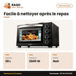 Mini Four + Plaque Chauffante Électrique Hisense – 28 L – Noir – 2600W | H28TOBKPKL16