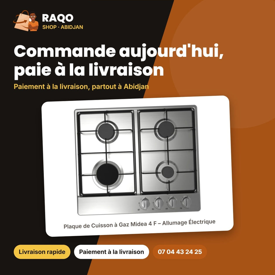 Plaque de Cuisson à Gaz Midea 4 F – Allumage Électrique – Acier Inox | GAZ_60G40ME402-SFT