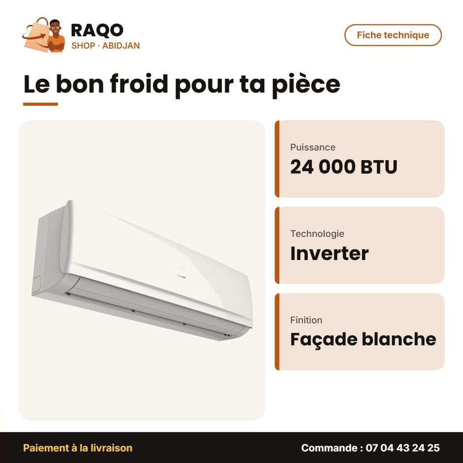 Split 24.000 BTU Inverter Hisense R410 – Façade Blanche | AS-24TR4SBBDK1