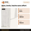 Mixeur Nasco 0.8 Litre 300W 4 Pots de Mix (800ML-600ML-330ML-60G) – Plast. | MIXER_BL1030K-GS