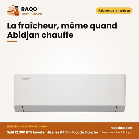 Split 12.000 BTU Inverter Hisense R410 – Façade Blanche | AS-12TW4SLUHB00
