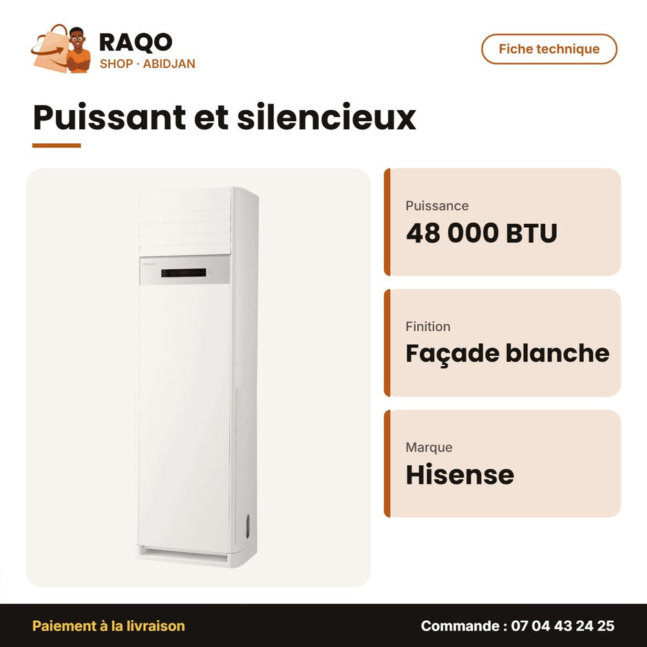 Armoire Split Hisense 48.000 BTU – Façade Blanche | AUF-48HTR6SDMPA