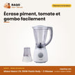 Mixeur Nasco 1.5L 350W Plastic Body – 2 Vitesses – Avec Bocal de Broyag – 4 | MIXER_BL9320K-GS