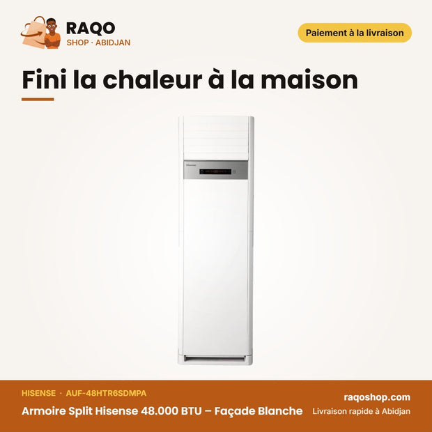 Armoire Split Hisense 48.000 BTU – Façade Blanche | AUF-48HTR6SDMPA