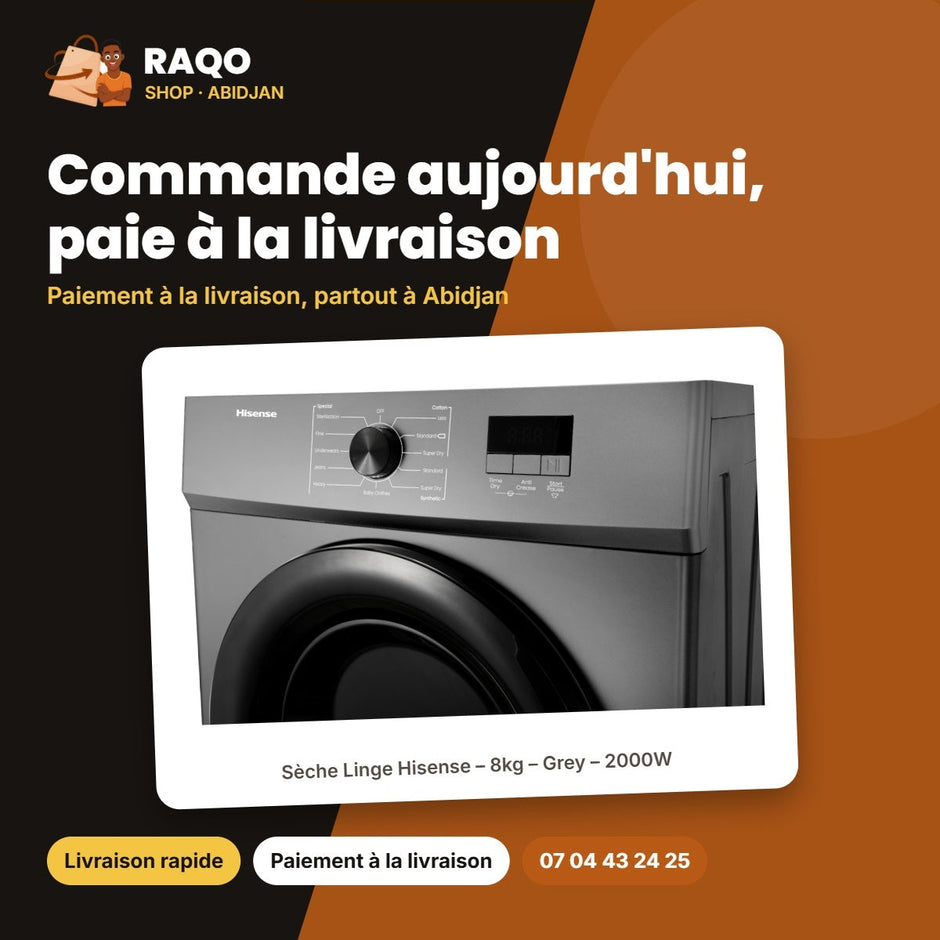 Sèche Linge Hisense – 8kg – Grey – 2000W | DV1W801UT