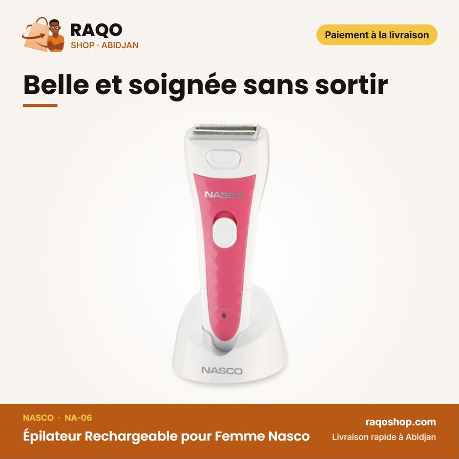 Épilateur Rechargeable pour Femme Nasco – Utilisation Humide ou Sec | NA-06
