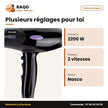 Sèche Cheveux Professionnel AC Nasco – 2200W – 2 Vitesses – 3 Niveaux de Chaleur | NA-5314