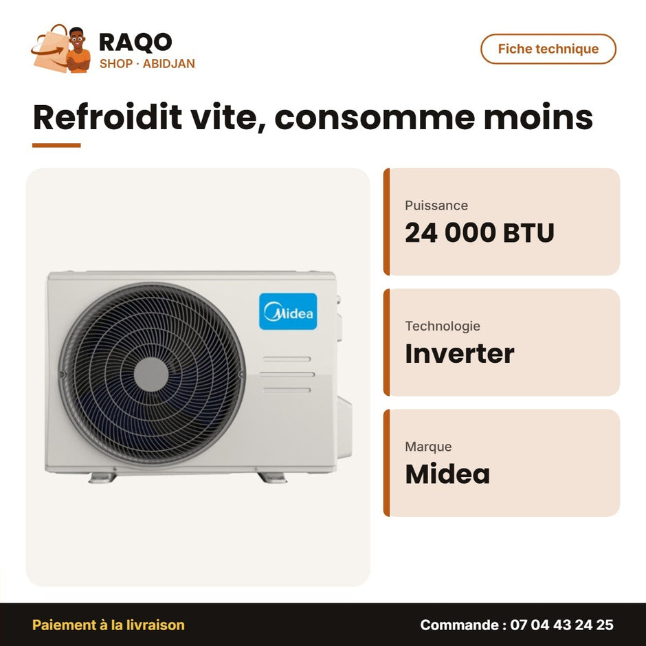 Split Cassette 24.000 BTU Midea – Inverter | MCD1-24CRNX-Q
