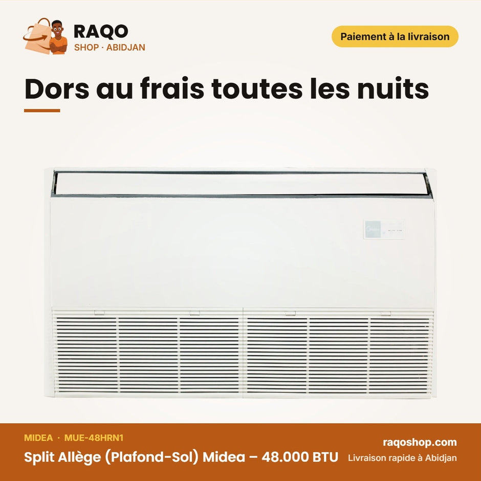 Split Allège (Plafond-Sol) Midea – 48.000 BTU – Façade Blanche | MUE-48HRN1