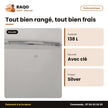 Réfrigérateur Nasco – 138L (94LT+44LT) – Silver – Avec Clé | KNASF2-300S