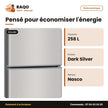 Réfrigérateur Double Porte Nasco – 258LT(158LT Net) – Dark Silver | NASF2-258FL-DS