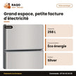 Réfrigérateur Double Porte Nasco – 258LT(158LT Net) – Silver – Economie D'energie | NASF2-258FL