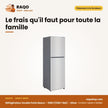 Réfrigérateur Double Porte Nasco – 258LT(158LT Net) – Silver – Economie D'energie | NASF2-258FL