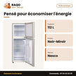 Réfrigérateur Double Porte Nasco – 112L (72LT+40LT) – Noir-Miroir | NASF2-212FL-GD