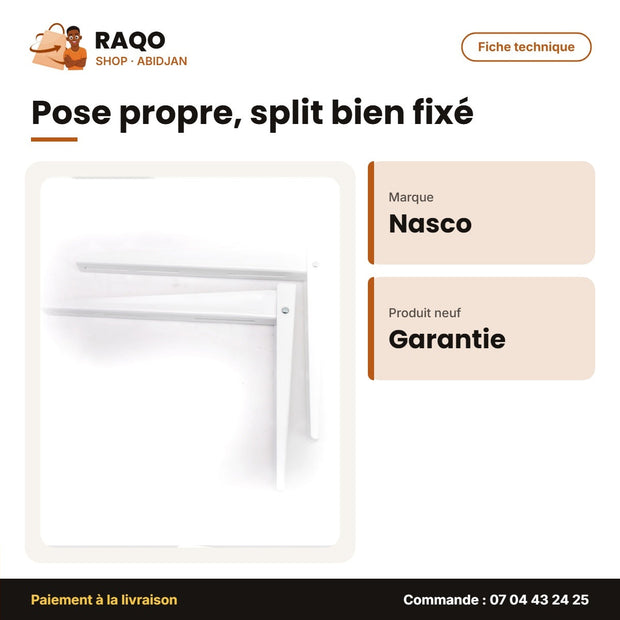 Support de Split de 1CV A 3CV Nasco | SUP-ACFL-1