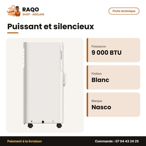 Split Portable Nasco – 9000 BTU – Blanc | NAS-AX9PT