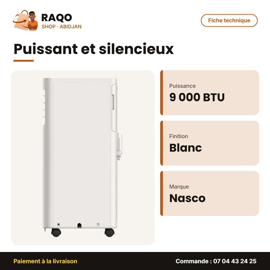 Split Portable Nasco – 9000 BTU – Blanc | NAS-AX9PT