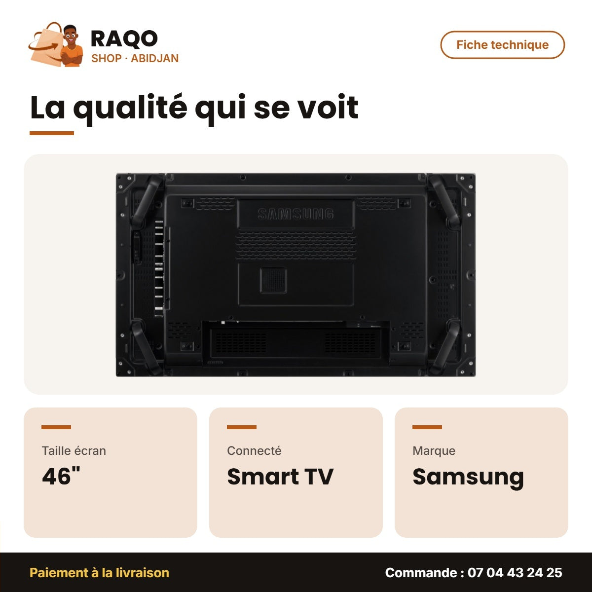 TV LED 46'' Écran Display DEL Samsung – LFD Smart | LH46UDCBLBB/EN