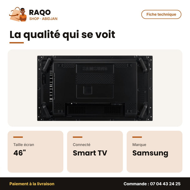 TV LED 46'' Écran Display DEL Samsung – LFD Smart | LH46UDCBLBB/EN