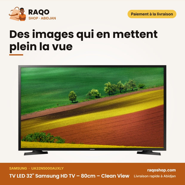 TV LED 32'' Samsung HD TV – 80cm – Clean View – Wide Color | UA32N5000AUXLY