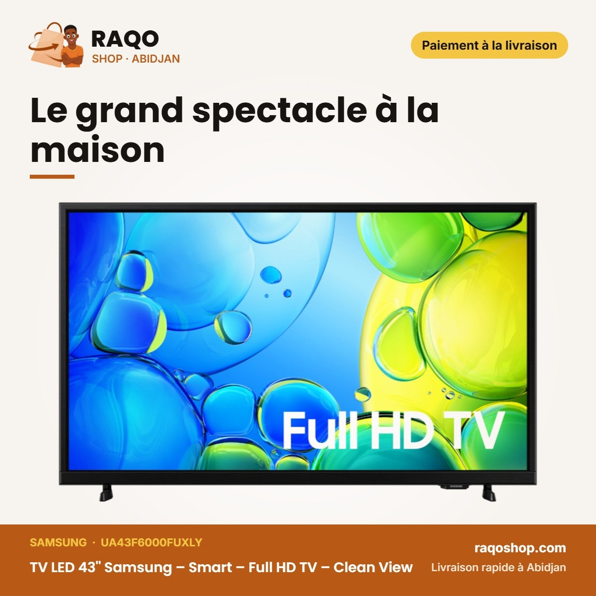 TV LED 43'' Samsung – Smart – Full HD TV – Clean View | UA43F6000FUXLY