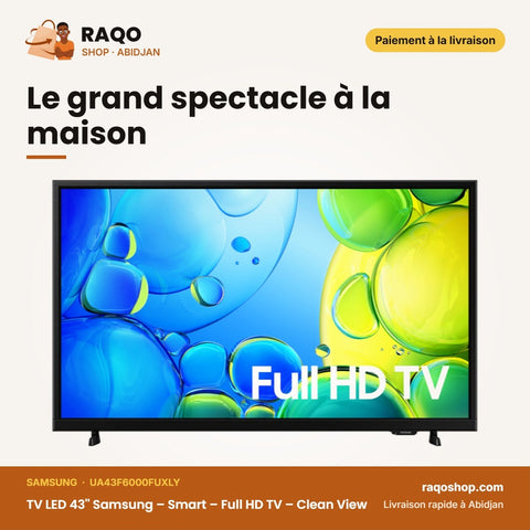 TV LED 43'' Samsung – Smart – Full HD TV – Clean View | UA43F6000FUXLY