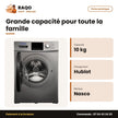 Machine à Laver Nasco – Front Load – Lavage 10kg – Séchage 7kg | NASFL-T10KG-V1WD