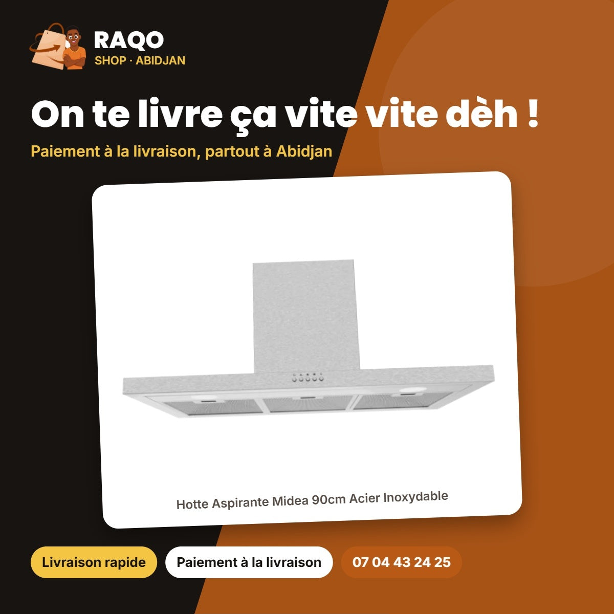 Hotte Aspirante Midea 90cm Acier Inoxydable | GAZ_90M21