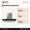 Hotte Aspirante Midea 60cm Acier Inox | GAZ_60M77