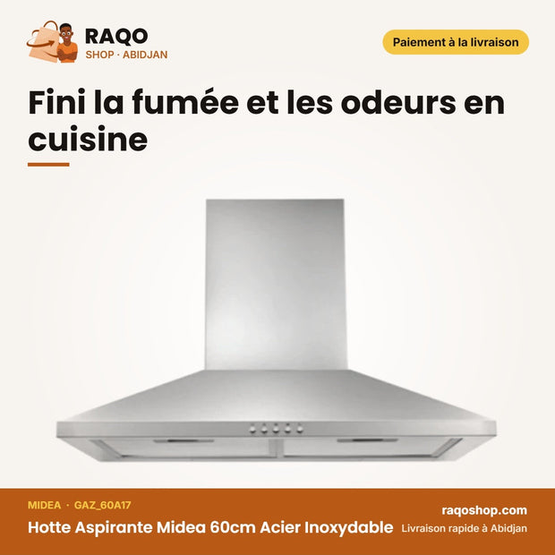 Hotte Aspirante Midea 60cm Acier Inoxydable | GAZ_60A17