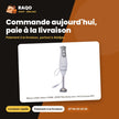 Mixeur à Main Nasco 700ML 300W Plast Body avec 1 Kit D'access 6PC | MIXER_HB1902