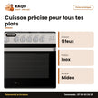 Gaz Midea – 5F – Inox-Vitré – Xpress Grill | 36LMG5G080RC