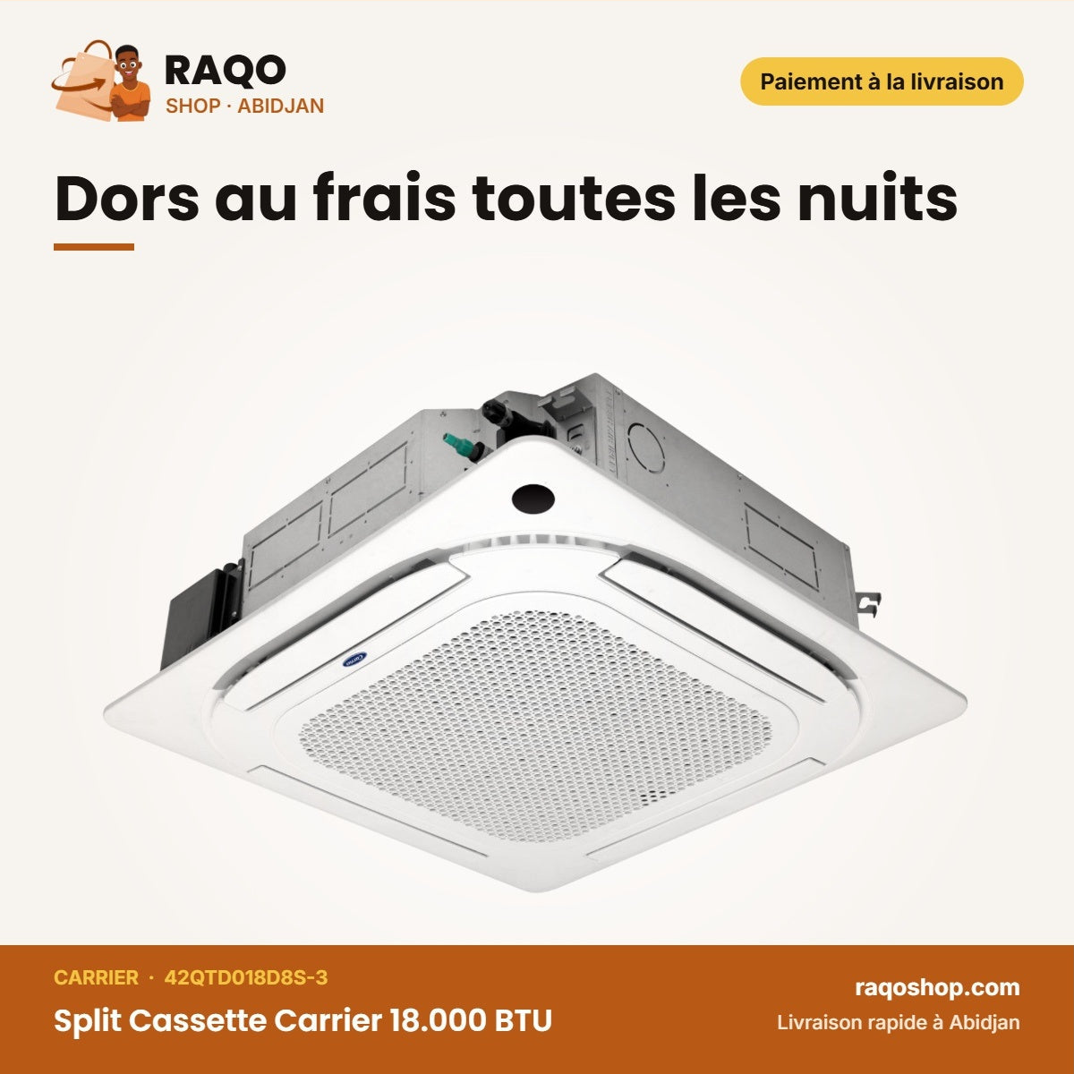Split Cassette Carrier 18.000 BTU – Unité Extérieur 38QUS018D8S-1 – Inverter | 42QTD018D8S-3