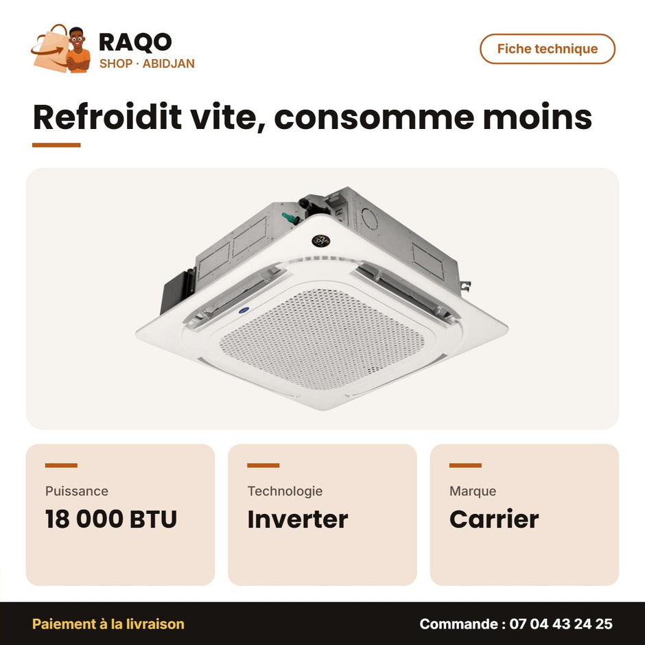 Split Cassette Carrier 18.000 BTU – Unité Extérieur 38QUS018D8S-1 – Inverter | 42QTD018D8S-3