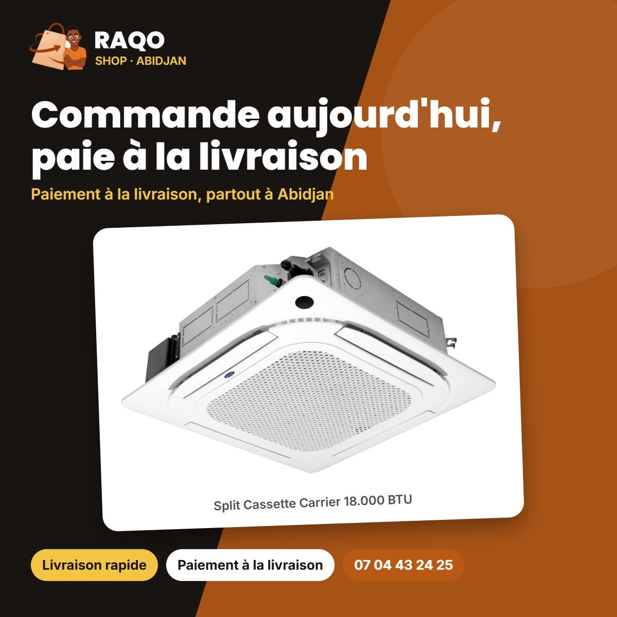 Split Cassette Carrier 18.000 BTU – Unité Extérieur 38QUS018D8S-1 – Inverter | 42QTD018D8S-3