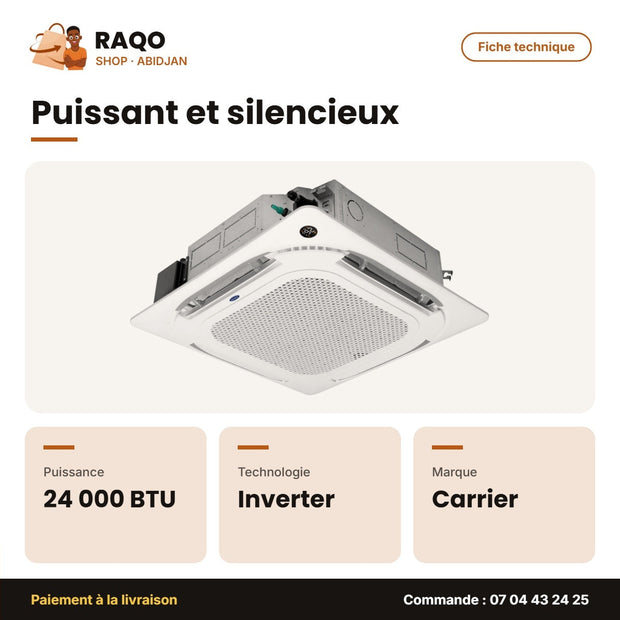 Split Cassette Carrier 24.000 BTU – Unité Extérieur 38QUS024D8SX – Inverter | 42QTD024D8S