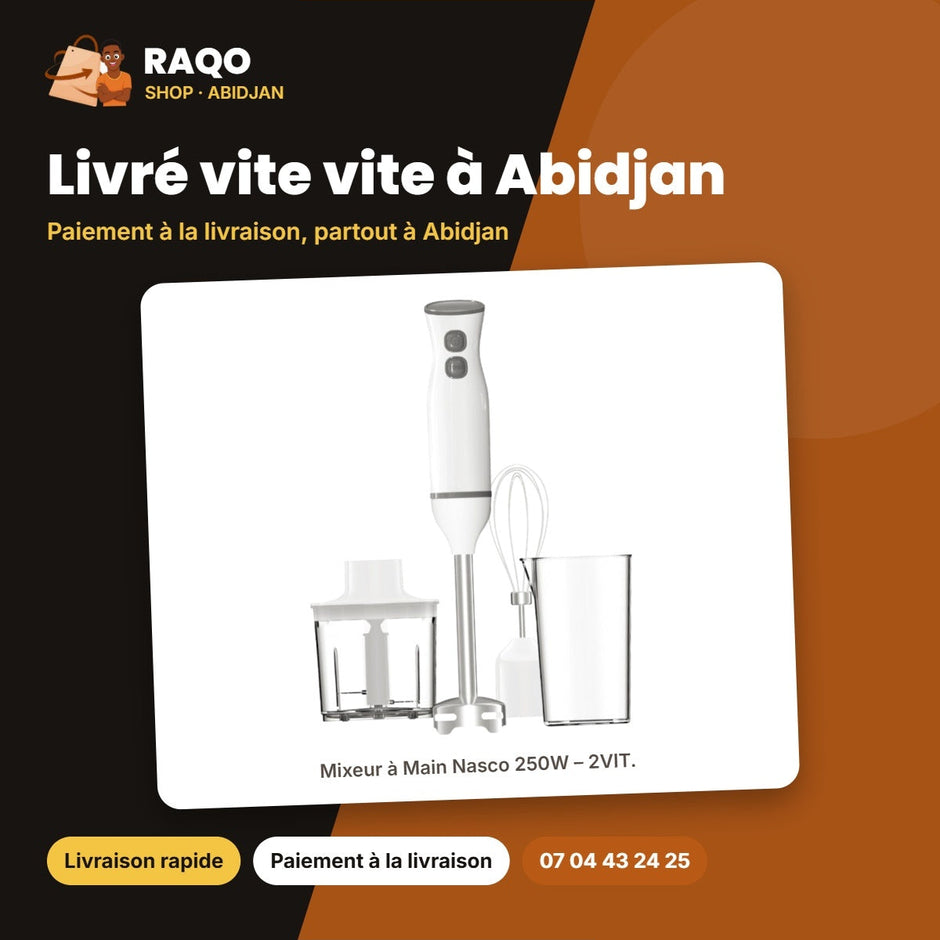 Mixeur à Main Nasco 250W – 2VIT. – Plast Body avec 1 Kit D'acc. 6PC | MIXER_HB6063KA-GS