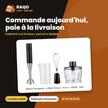 Mixeur Plongeant - à Main Nasco – 4 en 1 – 200W – Noir | NAS-HB3304-TMT