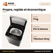 Machine à Laver 11kg Hisense – Top Load – Titanium Grey – Bubble Clean | WTJA1112T