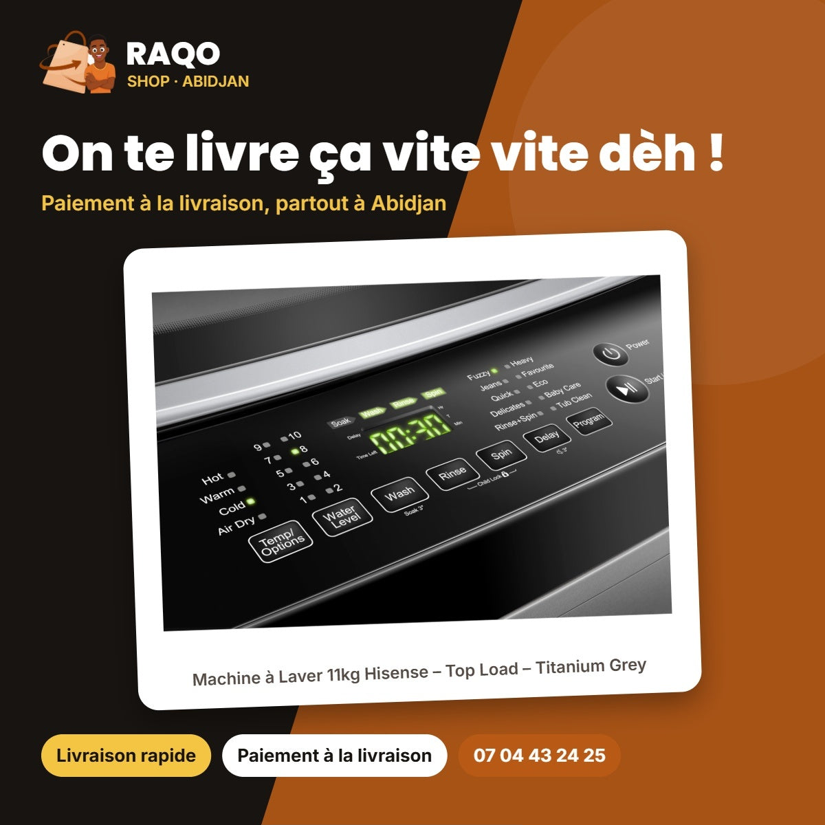 Machine à Laver 11kg Hisense – Top Load – Titanium Grey – Bubble Clean | WTJA1112T