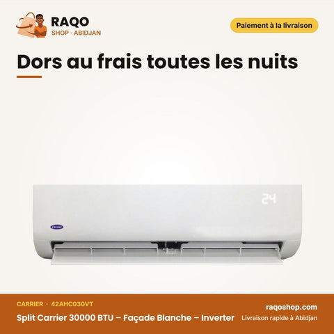 Split Carrier 30000 BTU – Façade Blanche – Inverter – Unité Extérieur 38AHC030VT | 42AHC030VT