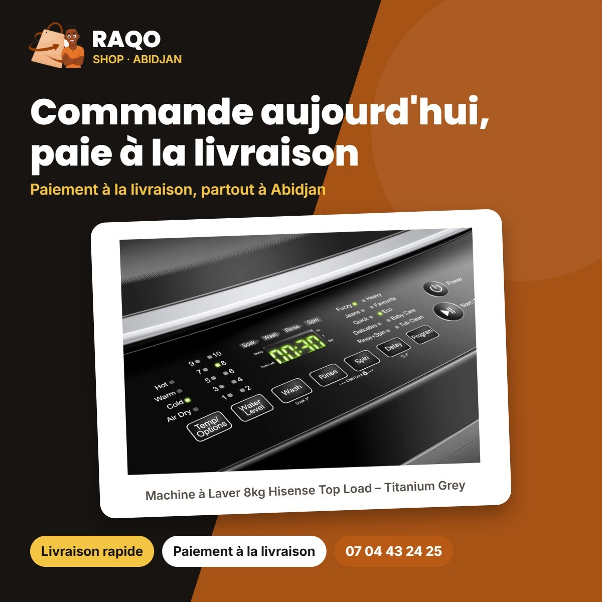 Machine à Laver 8kg Hisense Top Load – Titanium Grey – 420W | WTJA802T
