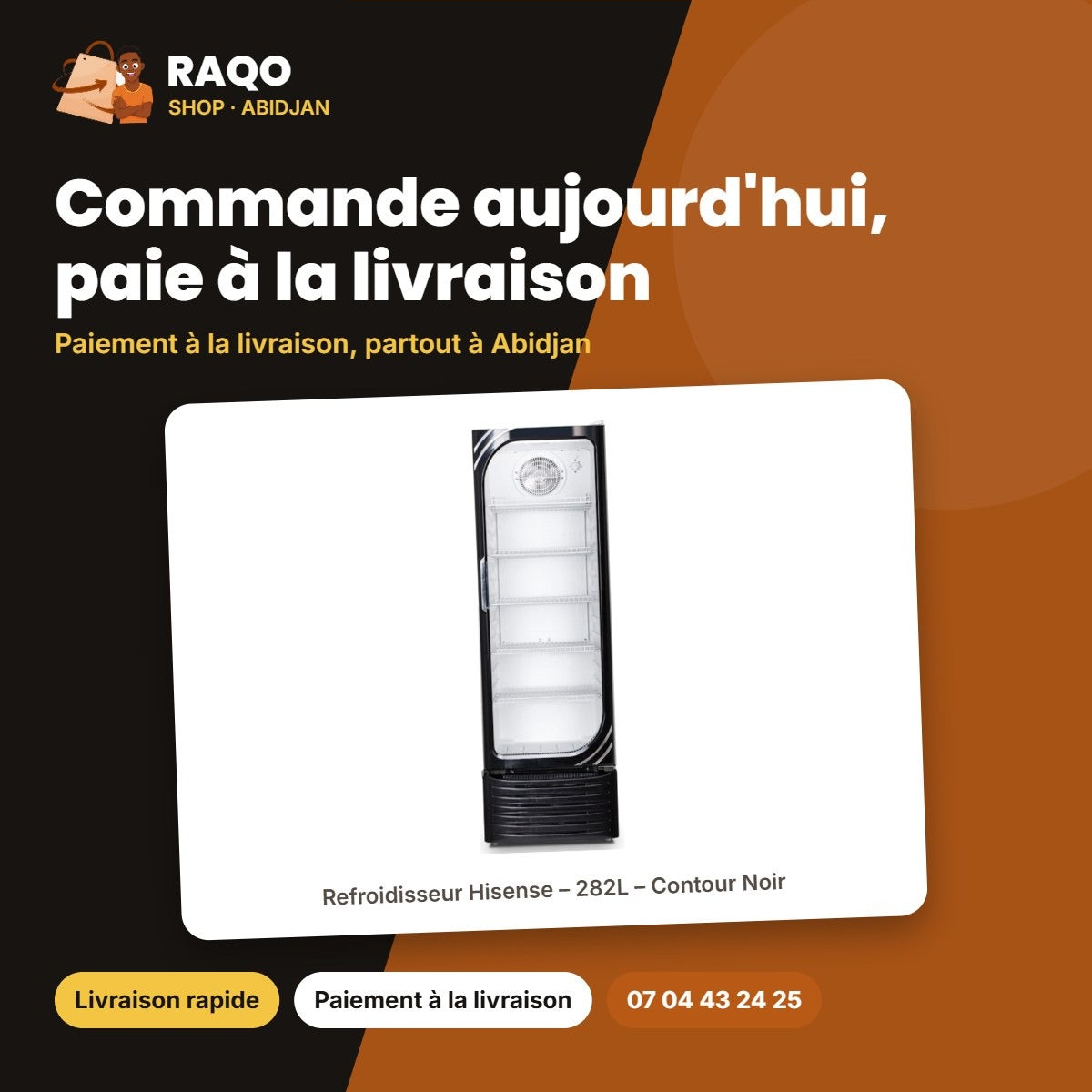 Refroidisseur Hisense – 282L – Contour Noir | FL-37FCE