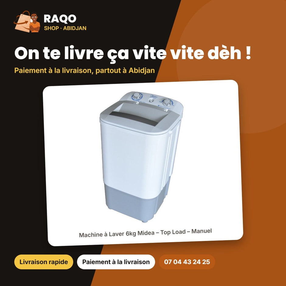 Machine à Laver 6kg Midea – Top Load – Manuel – Single Tub | MTT60-WP2403