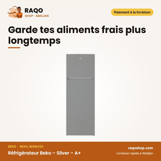 Réfrigérateur Beko – Silver – A+ | BEKO_RDNE43X