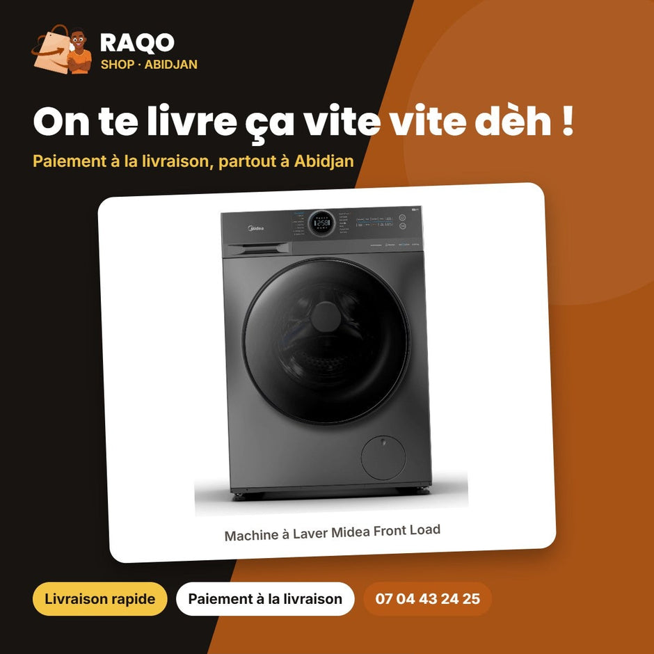 Machine à Laver Midea Front Load – LAVAGE10KG-SÉCHAGE7KG – Inverter – Titanium | MF200D100WB/T