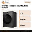 Machine à Laver 12kg Midea Front Load – Inverter Quatro – Healthguard | MF200W120WB/T